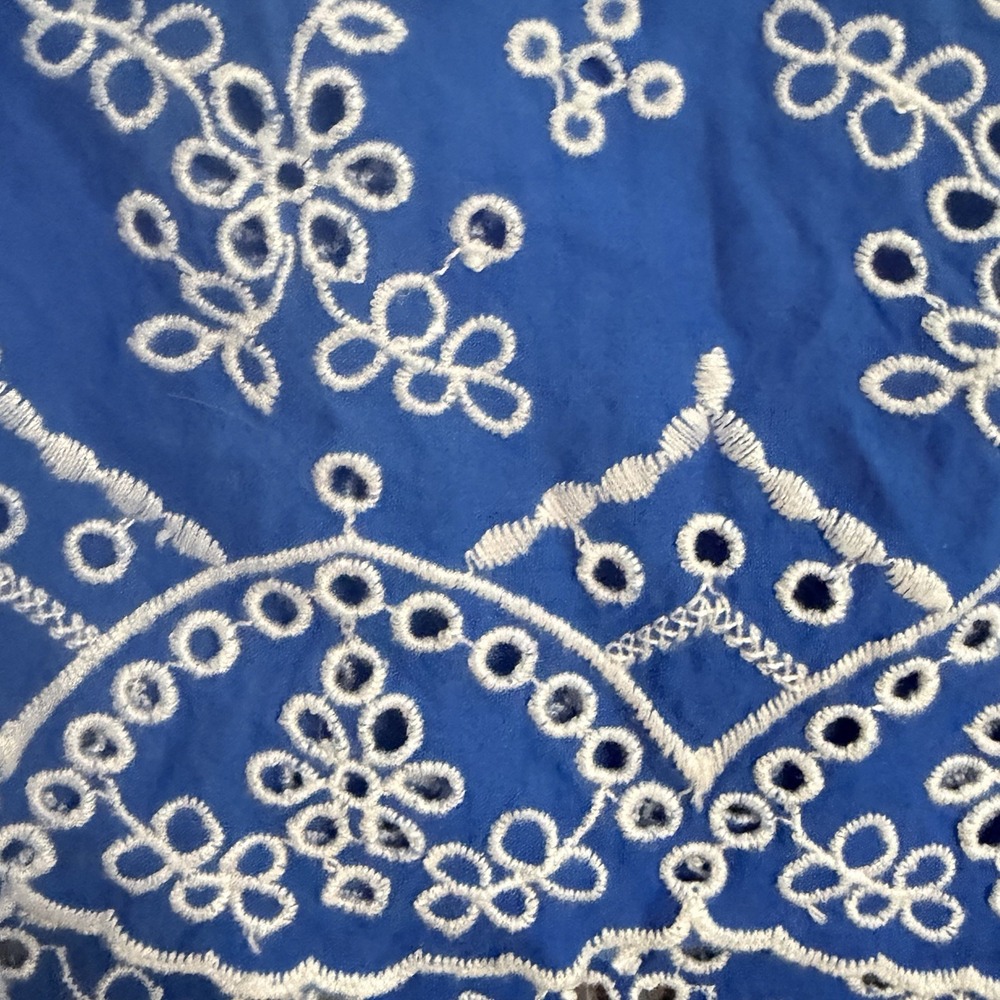 Woman Within Blue Women's 3/4 Sleeve Embroidered Tunic Top Shirt Size 1X - Picture 5 of 9